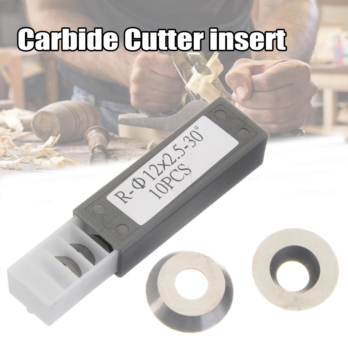 

10pcs 1/2" 12mm Round Carbide Cutter Inserts Wood Turning Cutter Tool Ci3 for Wood Turning Woodworking Tools