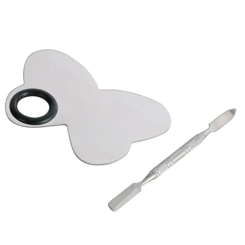 Makeup Palette Stainless Steel Nail Art Plate with Spatula Tool Kit for Face font b Foundation