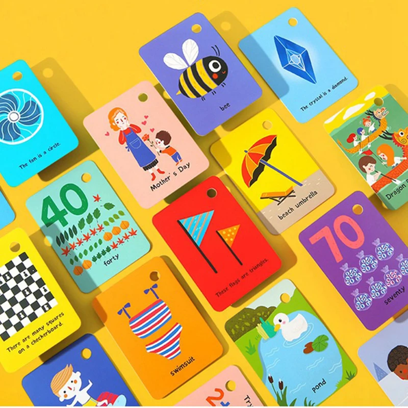 

Kids Baby ABC Alphabet Math/Shape/Outdoor world/Season Cognition high quality Flash Cards Learning English Educational Game Toys