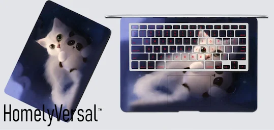 Забавные милые три стороны ноутбука кожи наклейка для Macbook air pro retina 11-17 xiaomi/Dell/lenovo/ - Цвет: Синий