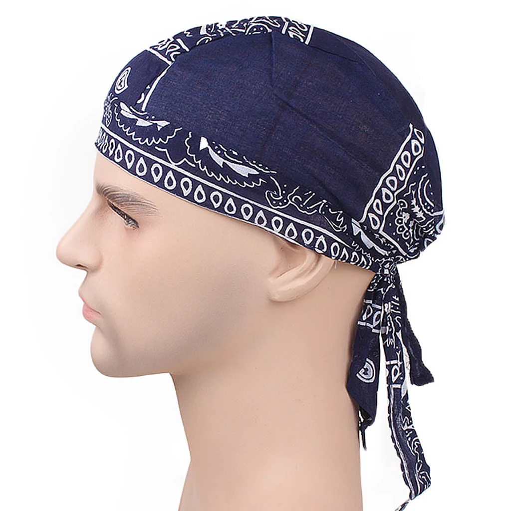 Men Women Durag Cap Headwrap Breathable Wave Cap Muslim Turban Hat for Outdoor Sports