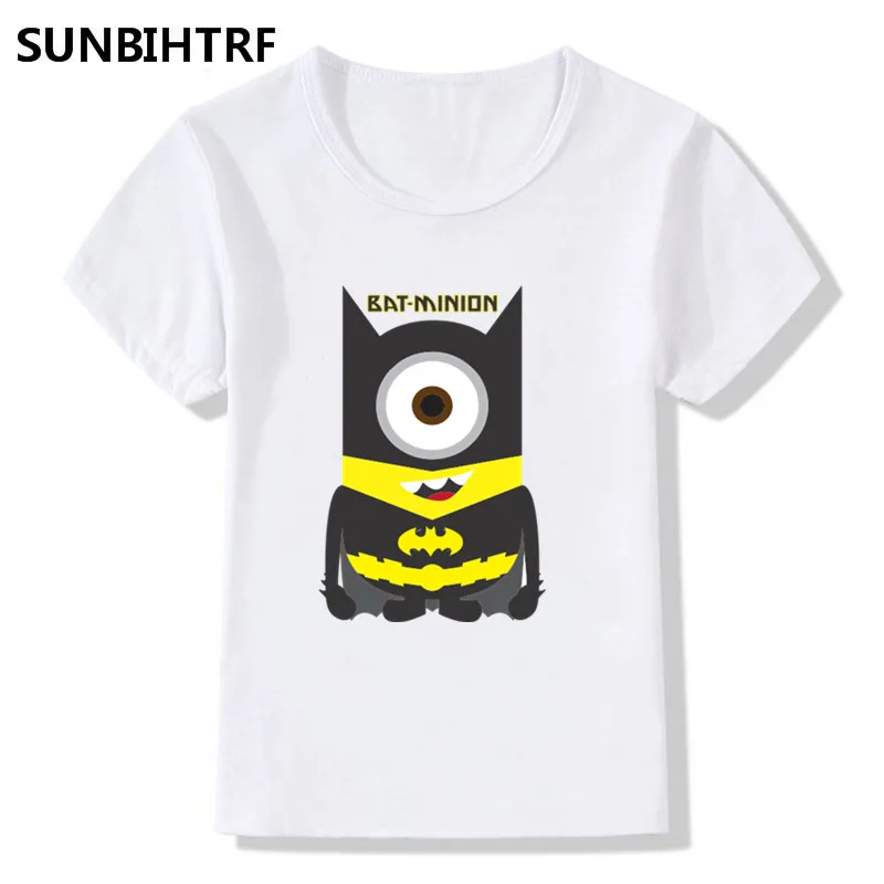 

Fashion BAT-MINION Design Funny Children's T shirt Kids Casual T shirt Big Boys Girls Short Sleeve Tops Tees For Toddler Baby