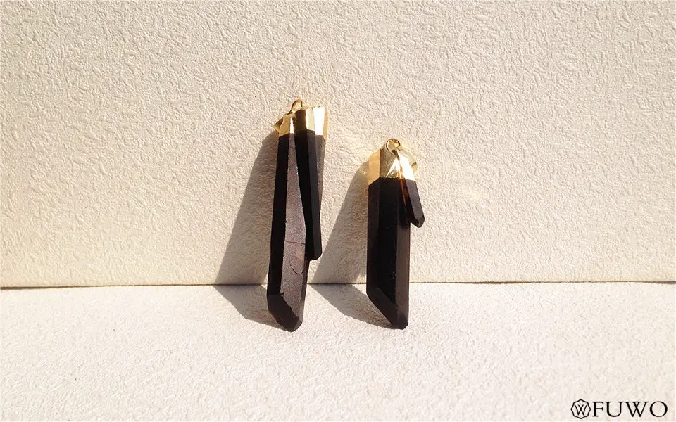 Natural Smokey Quartz Crystal Point Pendant 9