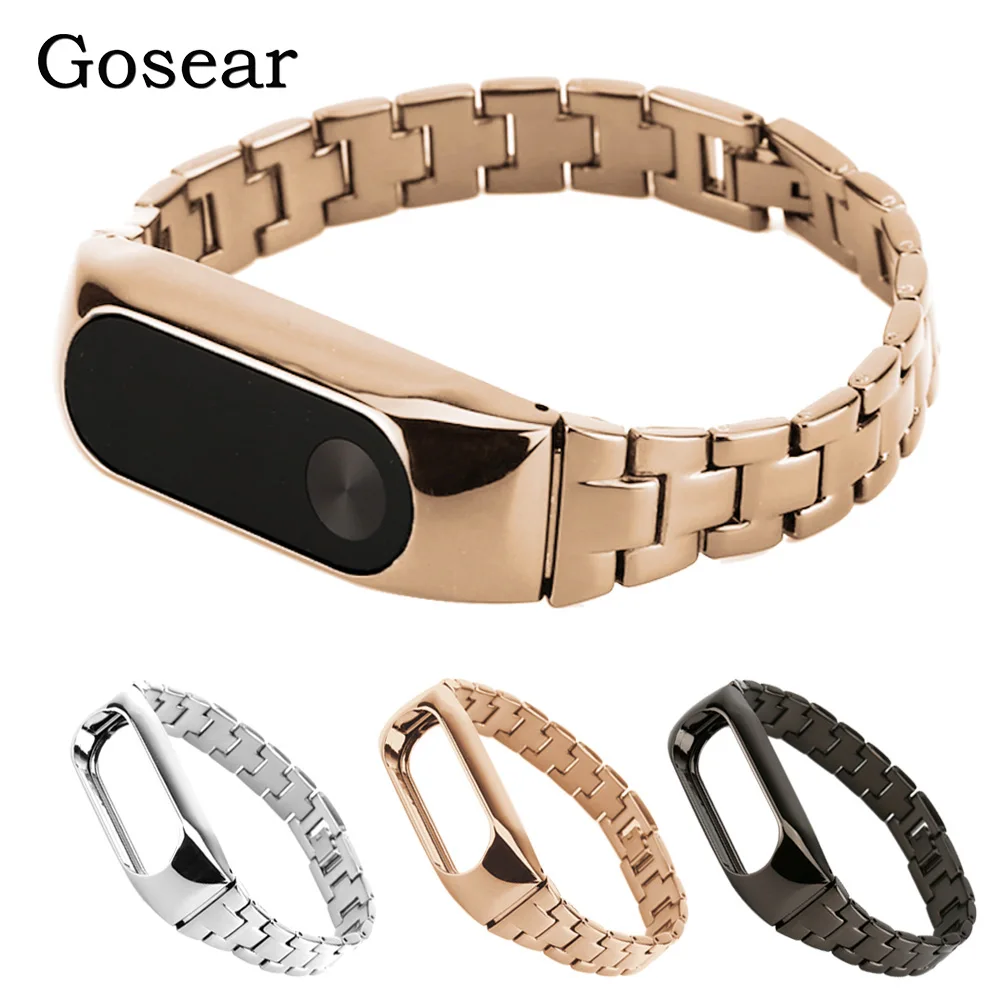 

Gosear Stainless Steel Watch Wrist Slim Replacement Strap Banda for Xiaomi Xiomi Xiao Mi Band Miband 2 Band2 Watchband Wristband