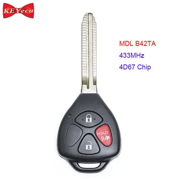 

KEYECU for Toyota Hilux 2005 2006 2007 2008 Remote Control Car Key Fob 3 Button 433.92MHz 4D67 Chip FCC ID: MDL B42TA