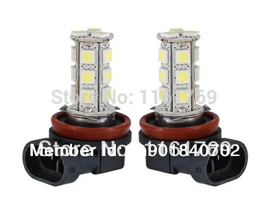 B & Q 2X18 SMD светодиодный 5050 H11/H8 розетка Противотуманные фары Дневные Фары