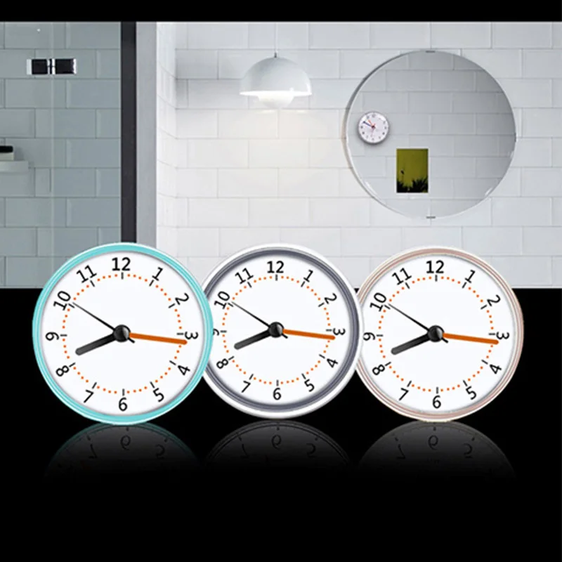 

Bath Clocks Waterproof Wall Clock Suction Cup Bathroom Kitchen Clock for Shower Washroom Quartz Watches