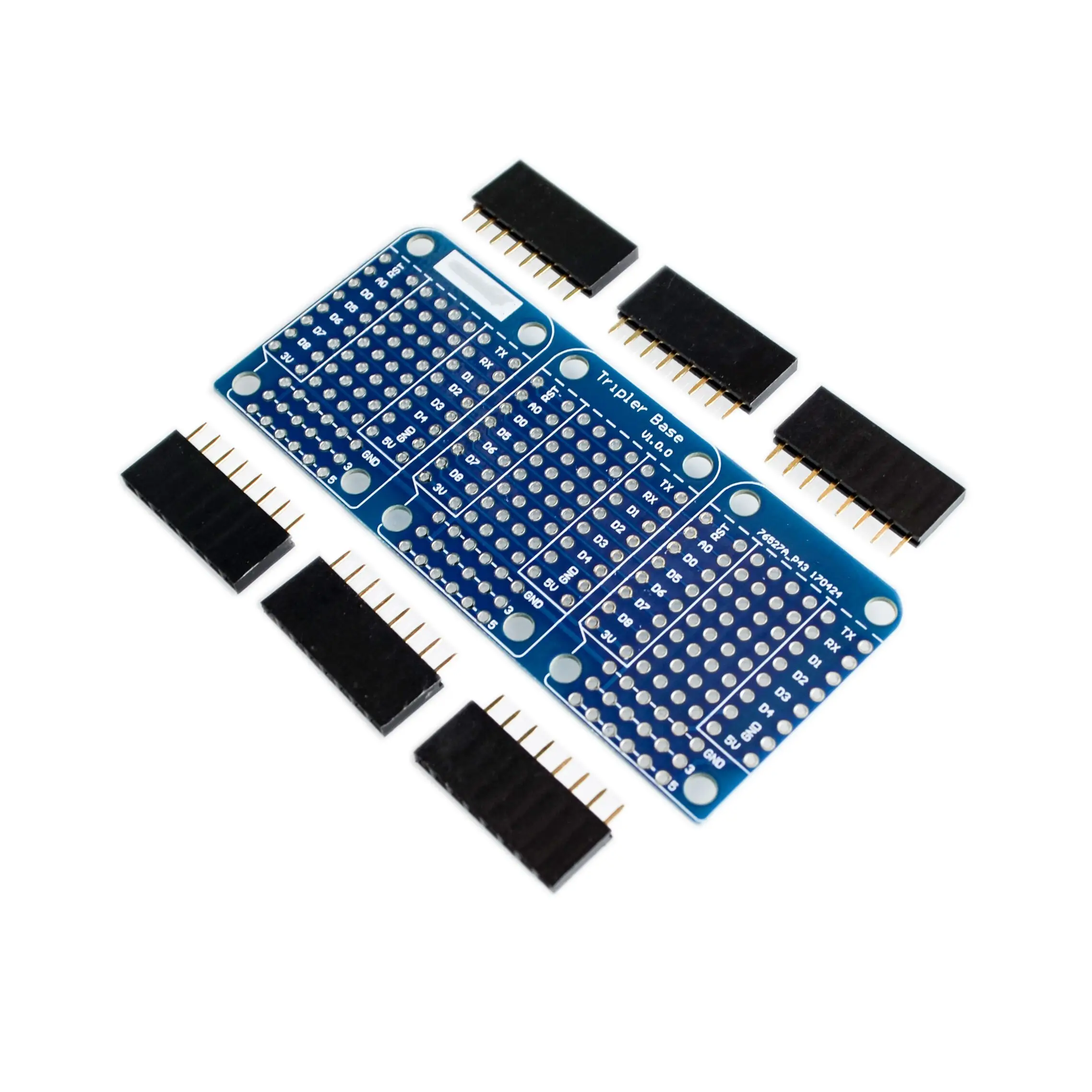

Triple Shield For WeMos D1 Mini Dua Sided Perf Board For Arduino Compatible