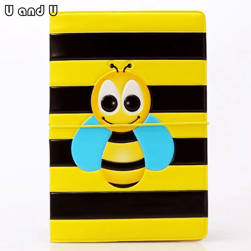 

UandU Cartoon Passport Cover for Travel,PU Leather credit card holder with size 14*9.6 cm,passport holder -Yellow Bee
