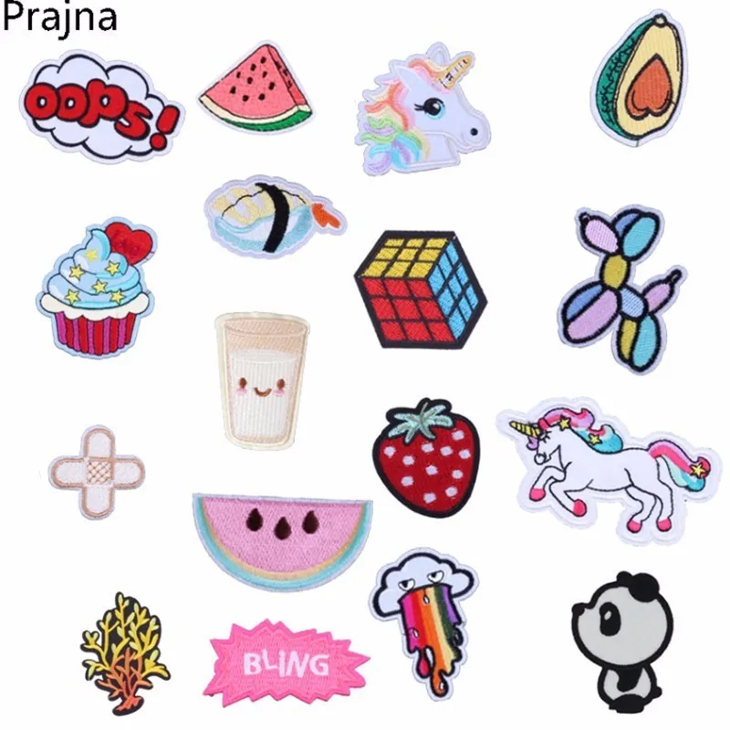

Prajna OOPS Dog Unicorn Patch Badge Cheap Embroidered Patches Stripes For Clothes Anime Cartoon Iron On Patches Kids Appique DIY