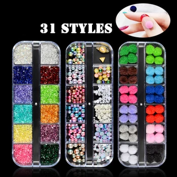 

Nu-TATY Nail Art Jewelry 12-Box Boxed Mixed Jewelry Sequin Alloy Marquise Diamond Jewelry Rhinestone tool nail sticker