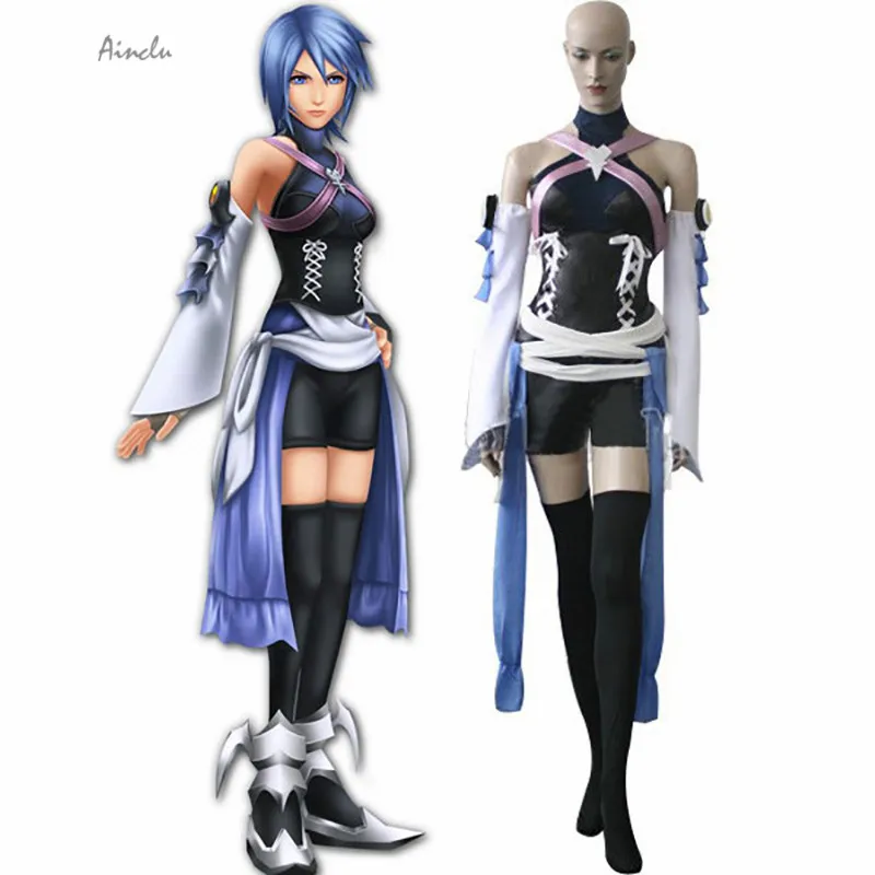 

Ainclu Customize for adults Free Shipping Kingdom Hearts Birth By Sleep Aqua Cosplay Costume Include Prop Costume Accessory