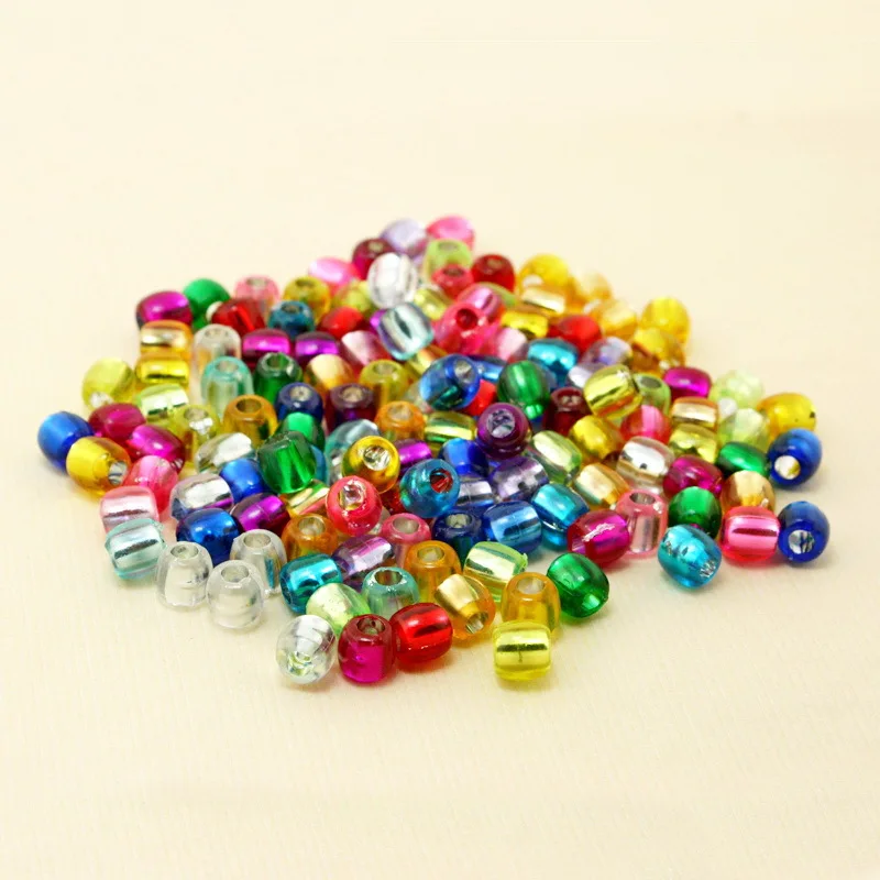 100pcs 7*7mm Candy Mixed Color Round Loose Beads DIY Intelligence Toys For Kids