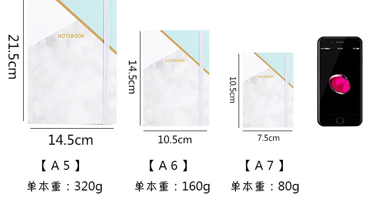 Marble A7 портативный планировщик офисный школьный расписание канцелярские принадлежности 96 листов мини-блокнот Органайзер милые пулевые журналы