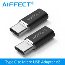 AIFFECT 2 шт. Тип C к Micro usb-адаптер, type-C конвертер к Micro B для samsung Xiaomi LG Micro B Тип c устройств