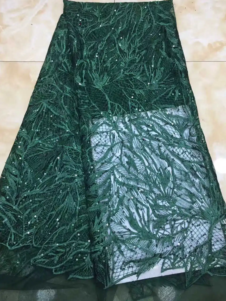 

2018 New African lace fabric with sequined French tulle lace fabric, 5 yards party dress of high quality