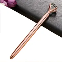 Новая хрустальная шариковая ручка Модная девушка 19 карат с крупным бриллиантом металлическая ручка с кристаллами для свадебы, дня рождения, для фестиваля подарки гелевые чернила