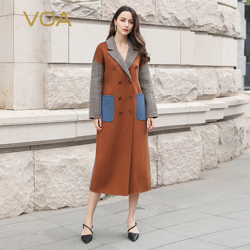 VOA de abrigos para mujer cinturón de de lana de chaqueta de abrigo de estilo británico ropa monteau SA8343|Lana y - AliExpress