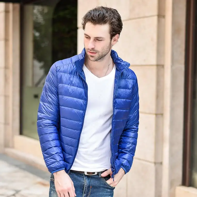 2018 Новый Для мужчин зимняя куртка Ultra Light 90% Белые куртки-пуховики Повседневное Портативный зимнее пальто для Для мужчин плюс Размеры вниз