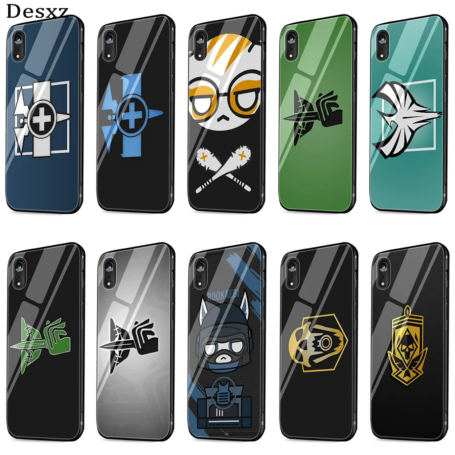 Desxz rainbow six siege закаленное стекло чехол для iPhone 5 5S SE 6 6s 7 8 Plus X XS MAX XR |