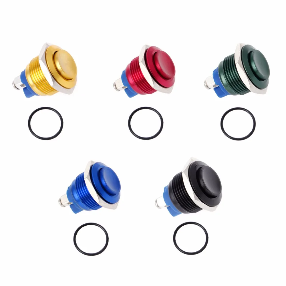 Car Boat 16mm Momentary Metal Push Button Switch 3A/250V DC Switches