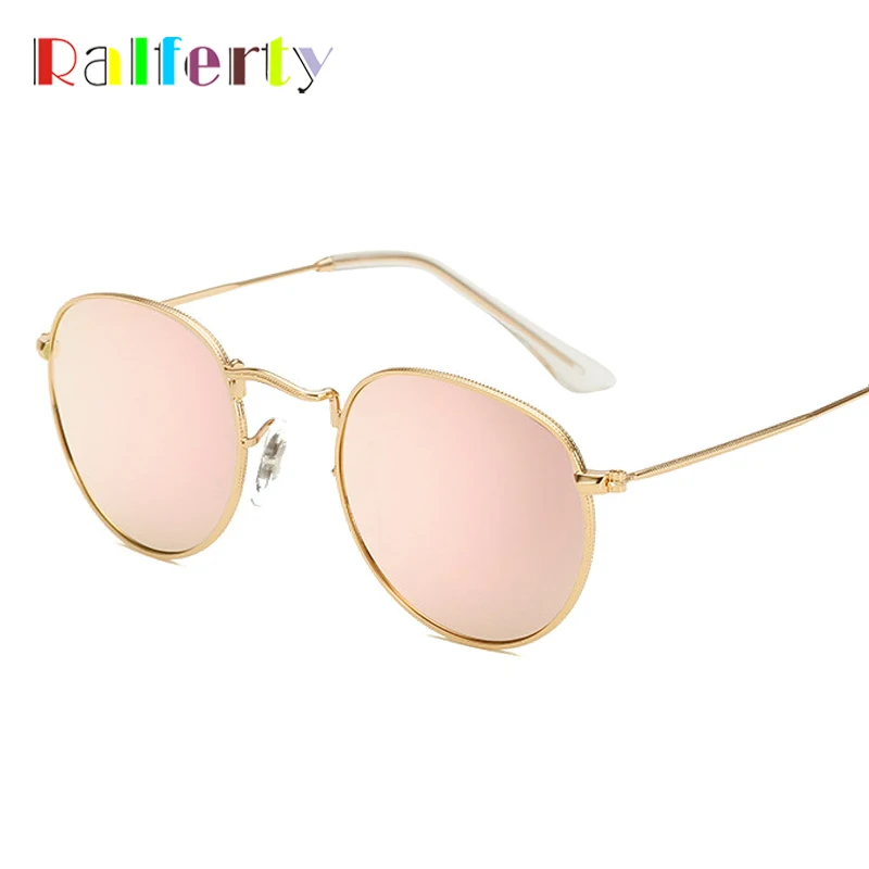 Ralferty, круглые солнцезащитные очки, женские, розовые, цветные, солнцезащитные очки, UV400, брендовые, дизайнерские, Глазированные, дешевые, прямые поставки, без логотипа, X3447