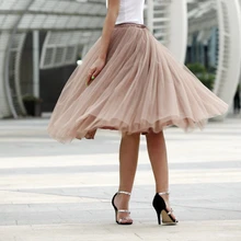Юбка-пачка для женщин девушки принцесса пушистые тонкие гофрированные юбки женщин s Jupe женские юбки Rokken изготовленные на заказ 7 слоев