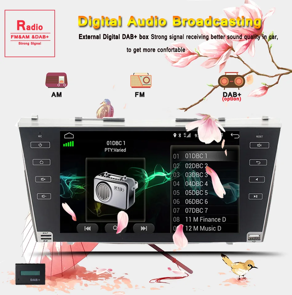 Discount 4G+64G android 9.0 car dvd gps player for toyota camry 2007 2008 2009 2010 2011 car radio with steering wheel Stereo Head unit 11