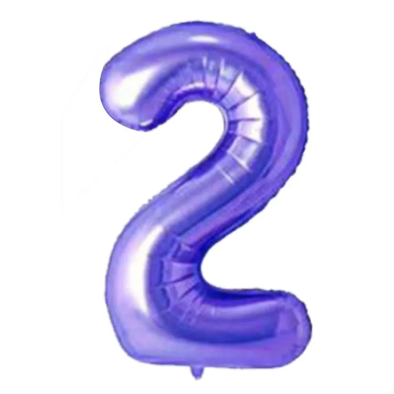 1 комплект Русалка Вечерние одноразовые бумажные столовые приборы фиолетовый номер воздушные шары настольные украшения для детей день рождения свадебные принадлежности - Цвет: 1pc 40inch number 2