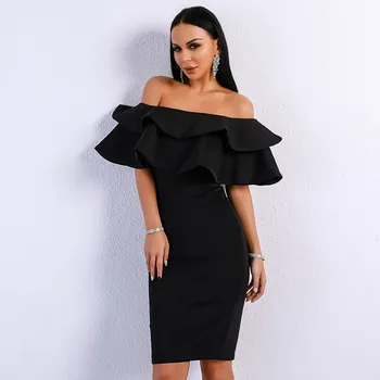 

Fashion 2020 Temperaments New Style Dress Strapless Sexy Women Night Club Evening Body con High Quality Dresses Wholesale