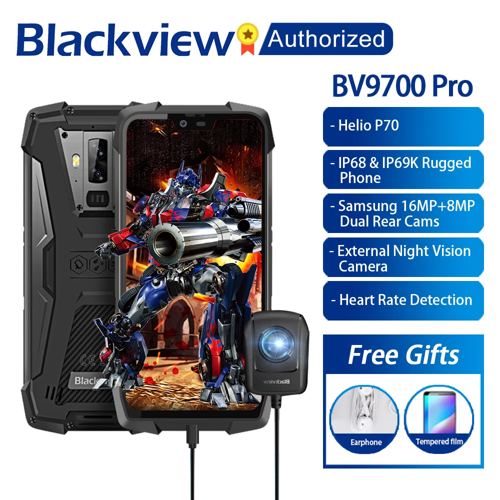 Смартфон Blackview BV9700 Pro прочный Helio P70 восемь ядер 6 ГБ ОЗУ 128 Гб ПЗУ экран 5 84 дюйма IPS