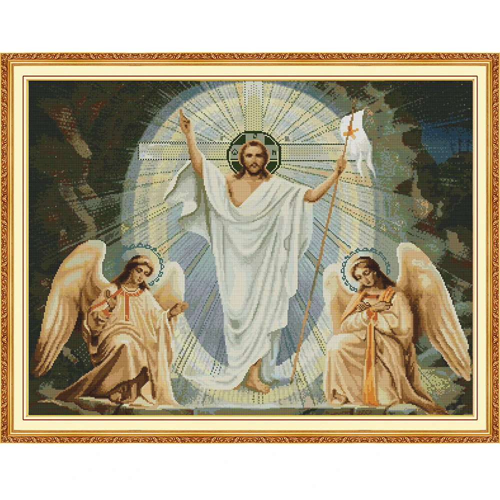 NKF Jesus Cross Stitch Kits Embroidery Needlework Set 11CT 14CT Chinese Cross Stitch Pattern for