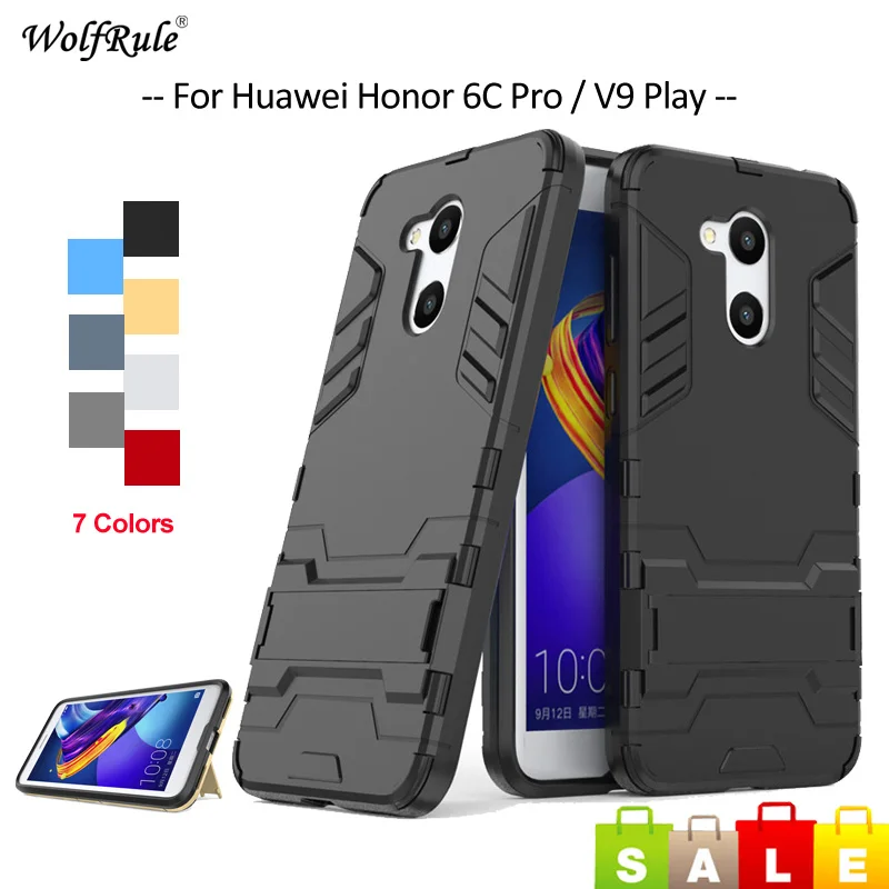 

Honor 6C Pro For Cover Huawei Honor 6C Pro Case TPU & PC Stand Phone Case For Huawei Honor 6C Pro Cover Honor V9 Play 5.2'' 