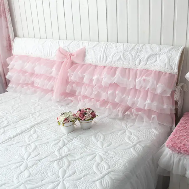 Princess Bed Headboard Cover Wedding Decorative Embroidery Princess Bed Headboard Cover Wedding Decorative Embroidery Cushion Elegant Bow Cake Layer Head
