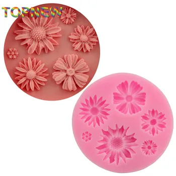 

3D Silicone 6-Hole Sunflower Mold for Cake Decoration Fondant Moulds Bakeware Soap Jelly Candy Tools DIY Decoratings C1796