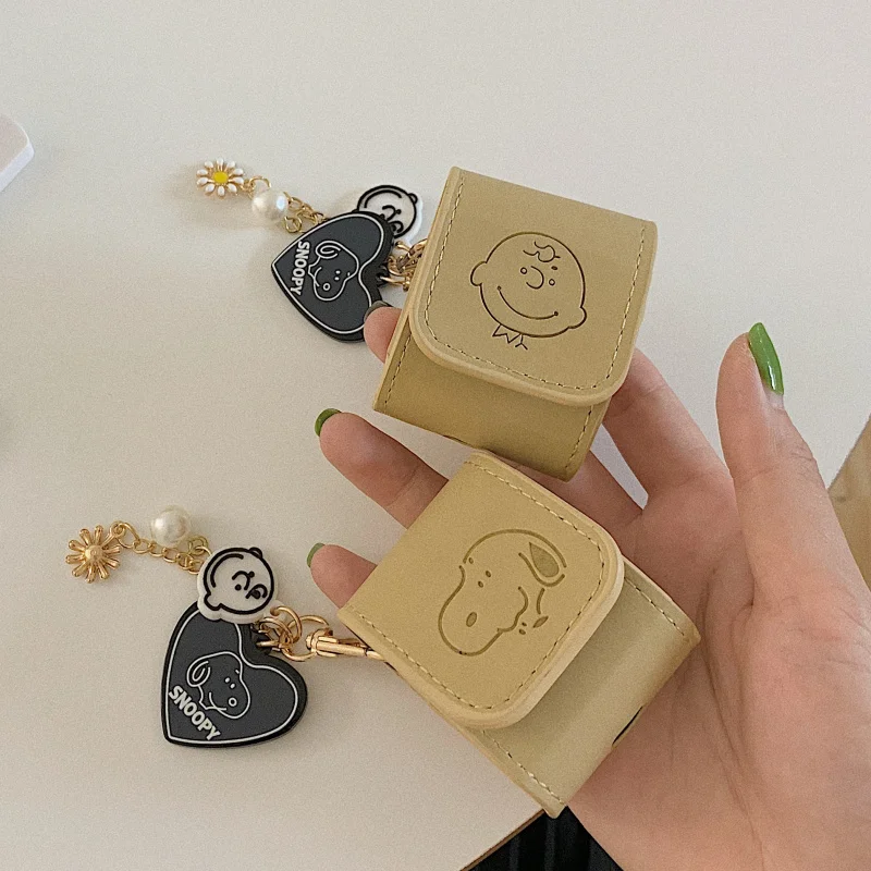 

Cute Cartoon Leather Case For Airpods For AirPods Shockproof Earphone Protective Cover for iphone Headset With hanging ornaments