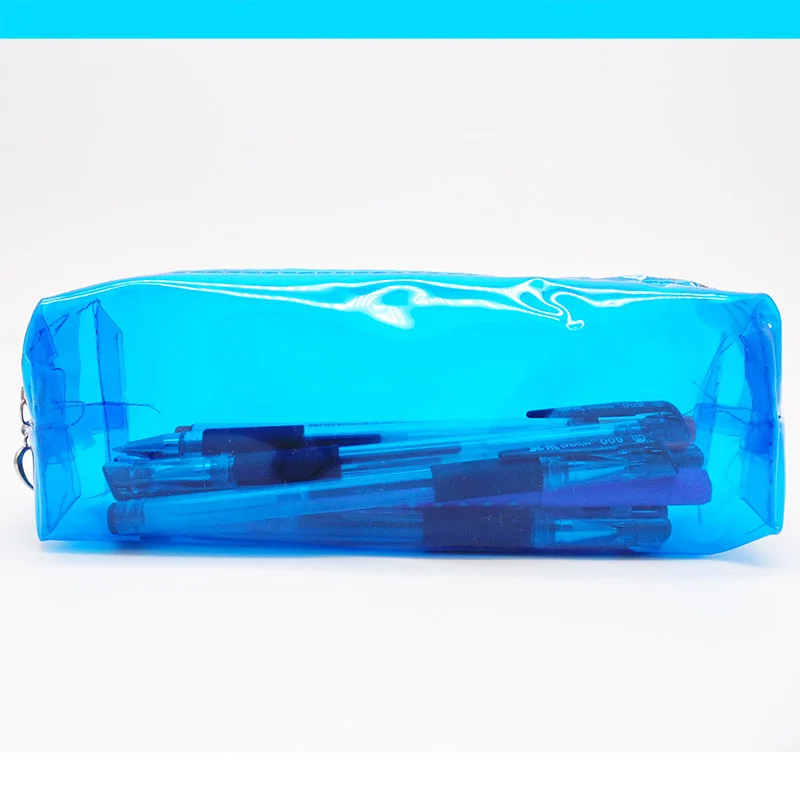 1 шт. прозрачный пластиковый чехол для карандашей качество PU школьные принадлежности Bts канцелярский Подарочный чехол для карандашей школьный милый пенал Bts школьный - Цвет: Blue
