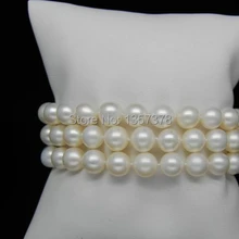 Shitou 00551 Натуральный 9-10 мм AAA+ белый жемчуг браслеты 925 S