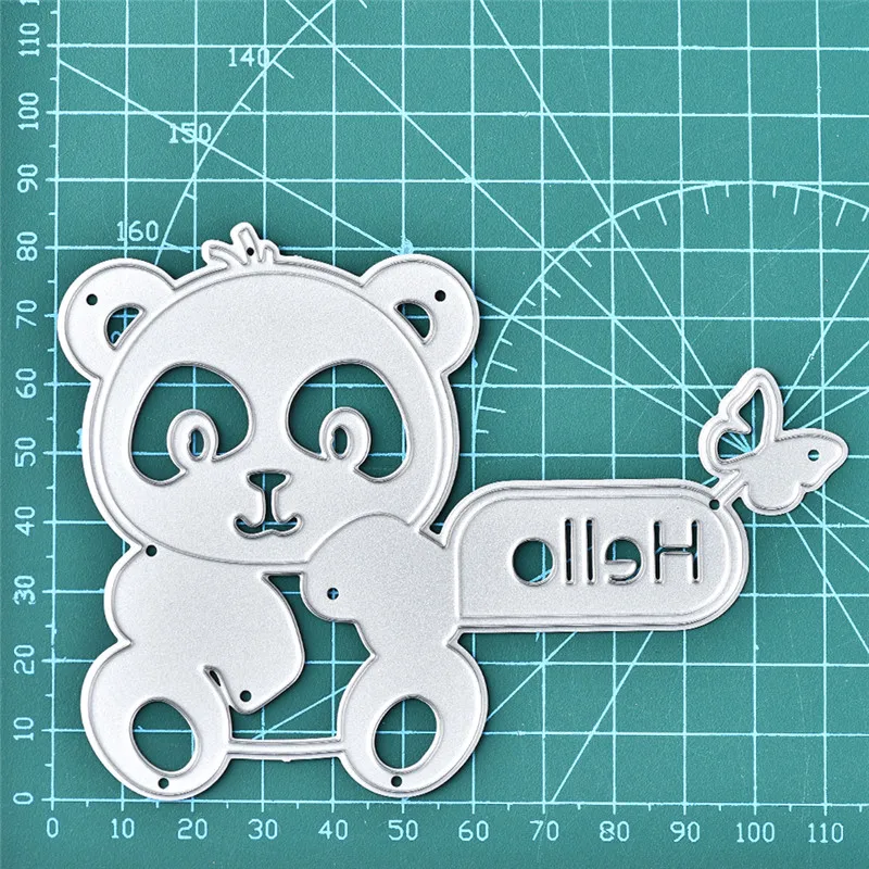 

GJCrafts Metal Cutting Dies Scrapbooking for Card Making DIY Embossing Die Cut New Craft Dies Hello Letter Dies and Cute Bear