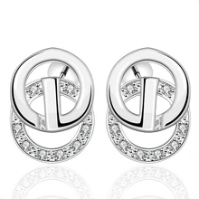 Круглые серебряные серьги с цирконием Модные женские роскошные серьги простые серьги ювелирные аксессуары