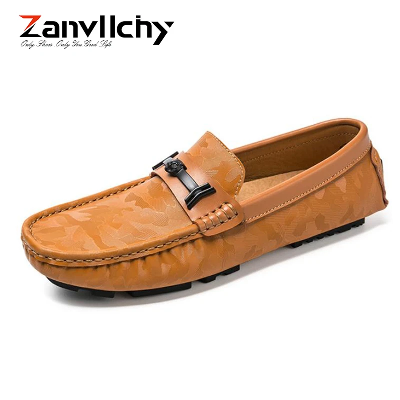 

Zanvllchy Men Shoes Genuine Leather Men Loafers Camouflage Men Boat Shoes Luxury Moccasins Men Brand Chaussure Homme Luxe Casual