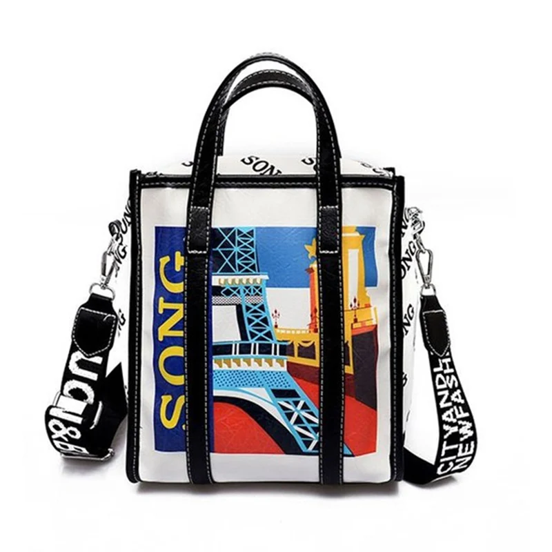Women Designer Leather Handbag Female Cartoon Painting Messenger Shoulder Bags Lady INS Fashion Crossbody Bag Party Purse SS7360 (1)