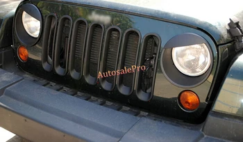 

Black Angery Bird style Front Head Light Ring Cover Trim 2Pcs For Jeep Wrangler Rubicon Jk 2007 2008 2009 2010 2011 2012 - 2015