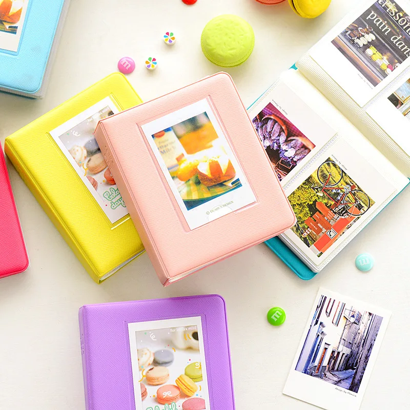 

(10 Colors Can Choose) Colorful Instax Mini White Inner Pages Photo Album Fits 64 Slots 3 Inch Mini Instax Kids Photo Album