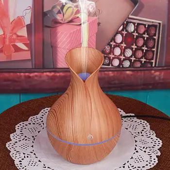 

130ml Electric Air Humidifier Aroma Oil Diffuser Wood Grain Ultrasonic Humidifier USB Aromatherapy Diffuser Mist Maker LED light