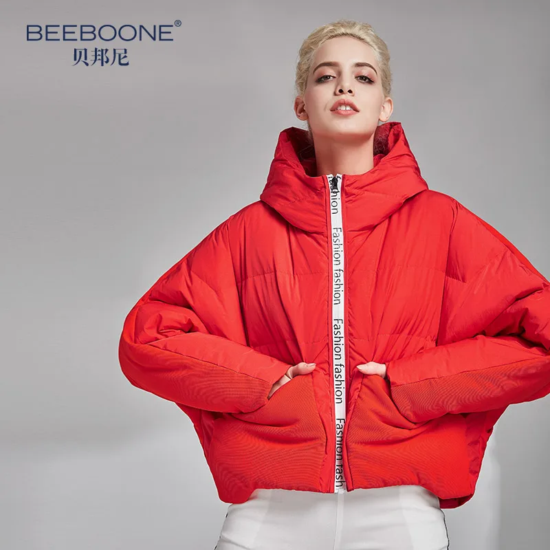 BEEBOONE зима короткий женский модный пуховик Куртки tide бренд аутентичный