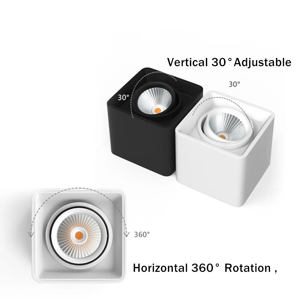  [DBF]Square COB LED Dimmable Downlights 10W 12W 20W 24W Surface Mounted LED Ceiling Lamps Spot Ligh - 33056427941