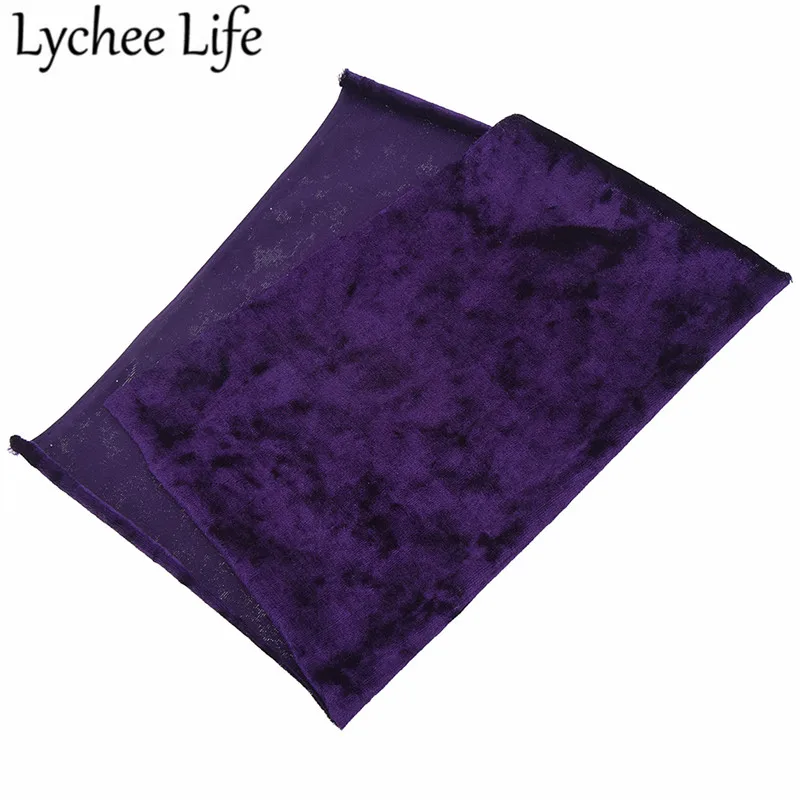 Lychee Life A4 полиэстер спандекс бархатная ткань 29x21 см красочная гибкая ткань DIY Швейные аксессуары ручной работы поставки