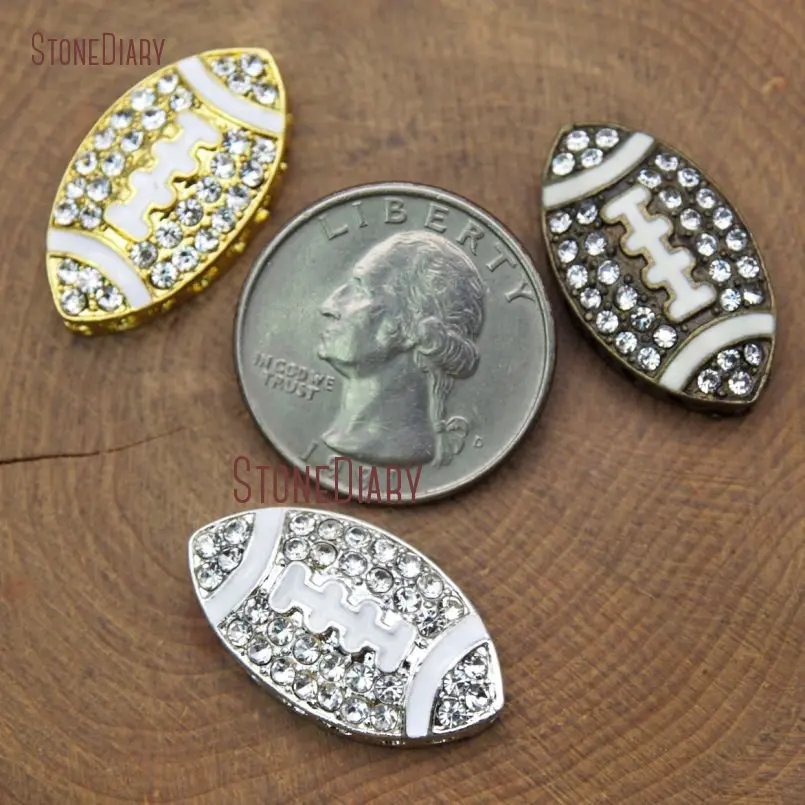 20181008-PC15268-Cheap Zinc Alloy Connector White Oil Drip White Rhinestone Pave Pure Gold Color, Sliver Plated, Electroplating Bronze Color Olivary  Double Bail Pendant Clearance_7