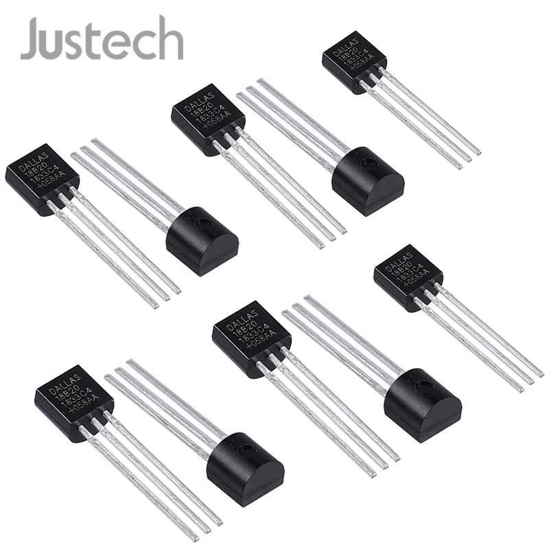 

Justech 10 Pcs DS18B20 Temperature Sensor With Alarm Function Digital Thermometer Temperature Sensor 1-Wire TO-92